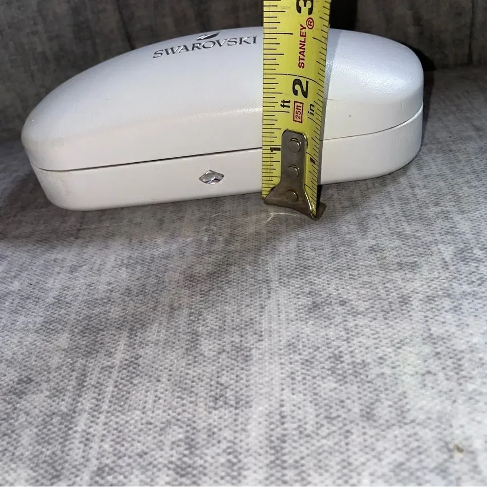 Swarovski white-cream color lined sunglasses case